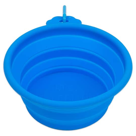 5.5" Blue Portable Pet Food Bowl